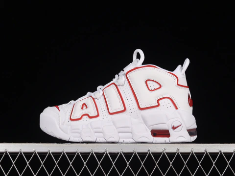 Nike Air More Uptempo White Varsity Red Outline | STOCK