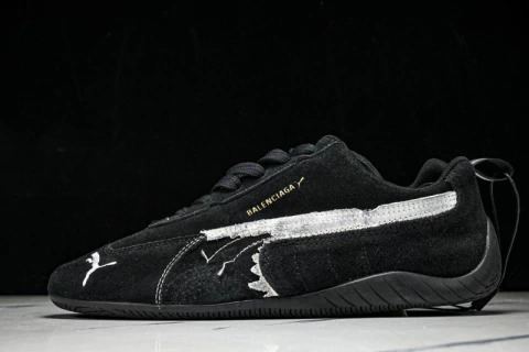 Balenciaga x Puma Speedcat Suede Distressed Black White - comprar online