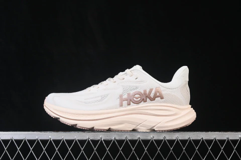 Hoka One One Clifton 10 Alabaster & Rose Gold