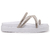 Sandália feminina rasterinha papete flatform com strass, na cor branca