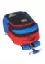 Mochila com rodas em cores vibrantes, apresentando personagens do Mario Bros e detalhes em azul, vermelho e preto.