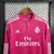 Camisa Real Madrid Rosa Manga Longa Retrô - Away 14/15 - TF Company