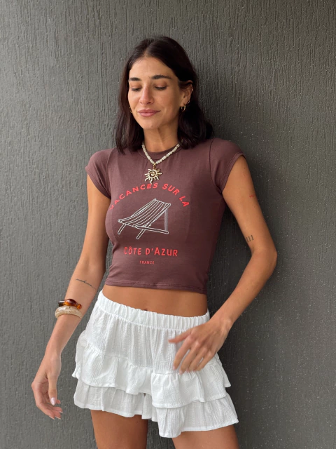 Remera crop Azur - comprar online