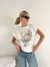 Remera amplia manga rebatible Flor colores - comprar online