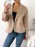 Blazer crepe sastrero abotonado a la cadera falso bolsillo ojal Laimer - tienda online