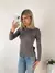 Remera ribb escote bote con frunce y tajo en laterales Quilayes - tienda online