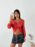 Imagen de Blusa lino spandex escote V con frunce regulable Albali