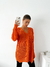 Sweater largo trenzado escote V Briony - comprar online