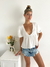 Imagen de Blusa lino spandex espalda abierta con volado y lazo Camerun
