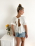 Blusa lino spandex espalda abierta con volado y lazo Camerun - tienda online