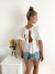 Blusa lino spandex espalda abierta con volado y lazo Camerun - tienda online