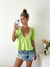 Blusa lino spandex espalda abierta con volado y lazo Camerun en internet