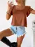 Blusa lino spandex doble volado Carioca
