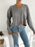 Sweater trenzado cuello en V Cruzeiro