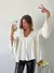 Blusa fibrana con botones y manga campana Filis