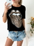 Remera algodón Rolling lengua print