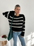 Sweater cuello redondo rayado y manga campana Lusitana - comprar online