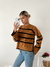 Sweater cuello redondo rayado y manga campana Lusitana - tienda online
