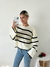Sweater cuello redondo rayado y manga campana Lusitana - Augusta