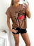 Remera amplia manga rebatible Mood Planta Azul