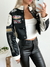 Campera importada de cuerina con bordados Tavush - comprar online