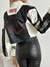 Campera importada de cuerina con bordados Tavush