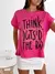 Remera amplia manga rebatible Think outside the box