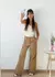 Pantalón gabardina wide leg con terminación al corte Trevi - comprar online