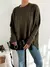 Sweater amplio con trenzas y lineas en pecho Portugal - tienda online