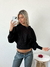 Sweater escote redondo trenza en pecho manga globo Winslet