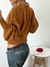 Sweater escote redondo trenza en pecho manga globo Winslet - tienda online