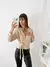 Sweater lanilla brush cruzado con lazo y manga globo Yaeli - Augusta