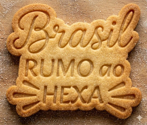 Cortador + Marcador Frase Brasil Rumo ao Hexa (Copa do Mundo)