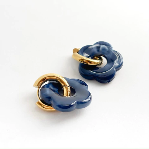 Aros Flower Azul - comprar online