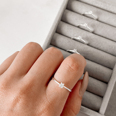 Anel solitário 6 garras zircônias 3mm - comprar online