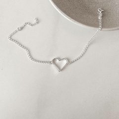 Pulseira entremeio coração vazado 16mm - comprar online
