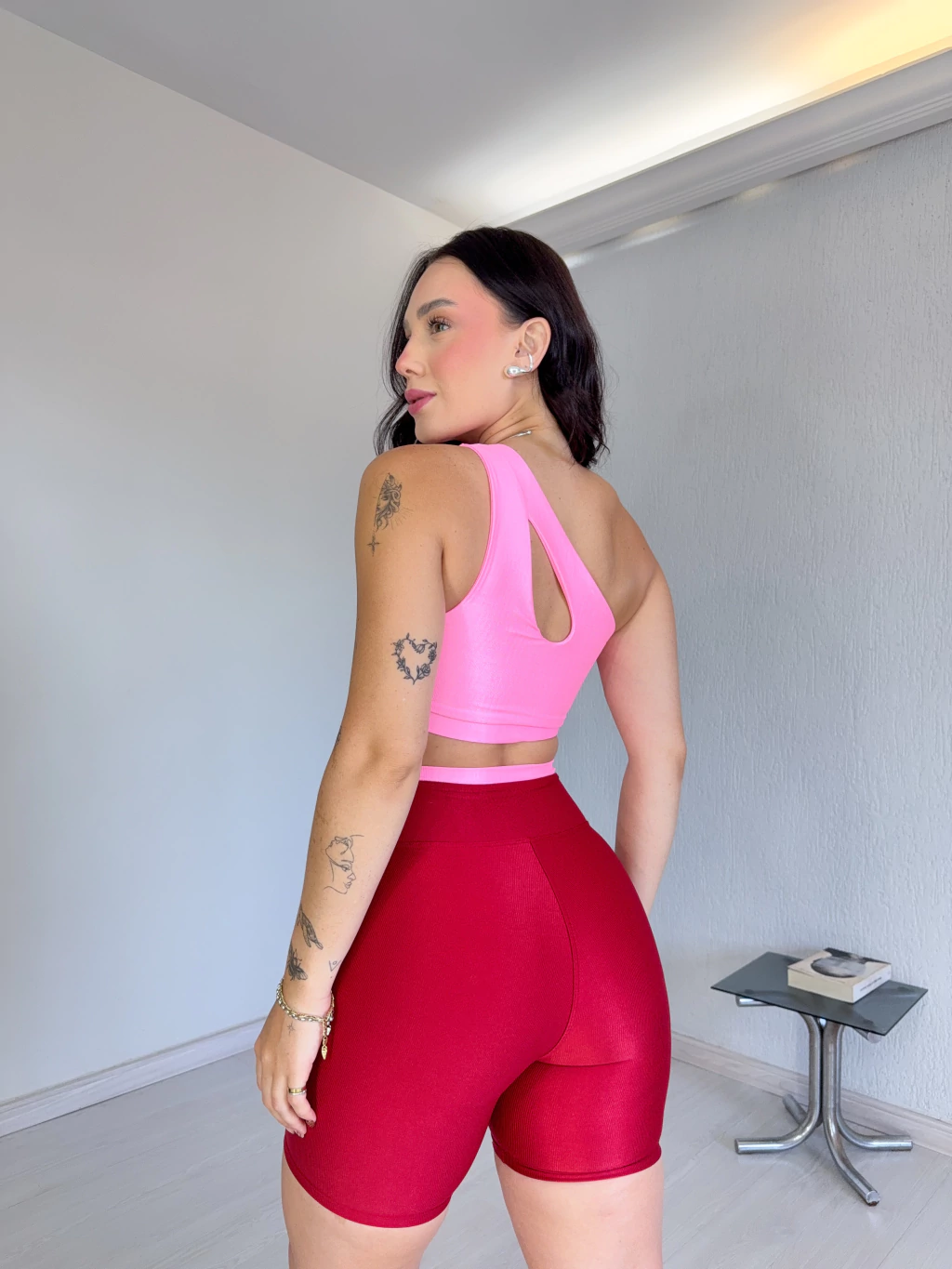 Conjunto Aline - Vermelho com rosa