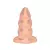 Plug dilatador anal de silicona clasica color piel con forma escalonada 
