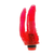 Dildo doble penetracion con vibracion color rojo de silicona clasica