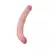Dildo doble punta de silicona en color piel con extremos rosados, ideal para juguetes íntimos.