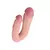 Dildo doble punta de silicona en color piel, con extremos en forma de pene.