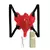 Vibrador con forma de mariposa para estimulacion clitorial de silicona clasica color rojo con tiras de arnes incluidas 