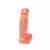 Dildo de siliocna clasica con testiculos y ventosa color piel 