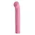 Vibrador estimulador de punto G de color rosa, con diseño curvado para facilitar la estimulación.