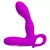 Vibrador prostatico de silicona suave con  forma ergonomica que permite una estimulacion simultanea para la prostata y el perineo en con fucsia 