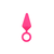 Plug anal de silicona en forma de corazón, color rosa brillante, ideal para principiantes.