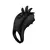 Anillo vibrador peneano negro con diseño ergonómico y detalles en relieve.