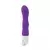 Vibrador de color púrpura diseñado para la estimulación del punto G, con textura ondulada y base blanca.