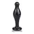 Plug anal de vidrio negro con diseño elegante y curvo, ideal para la estimulación anal.