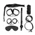 Kit de bondage sensual de 7 piezas con esposas, látigo, antifaz y accesorios para fetichismo.